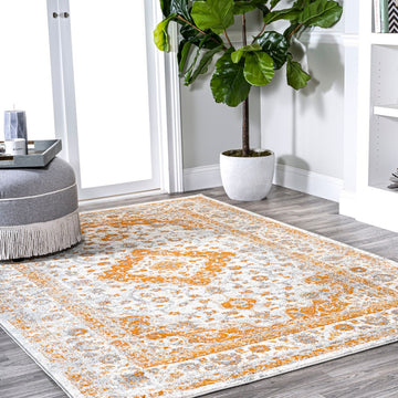 Indhira Ornate Medallion Persian Area Rug